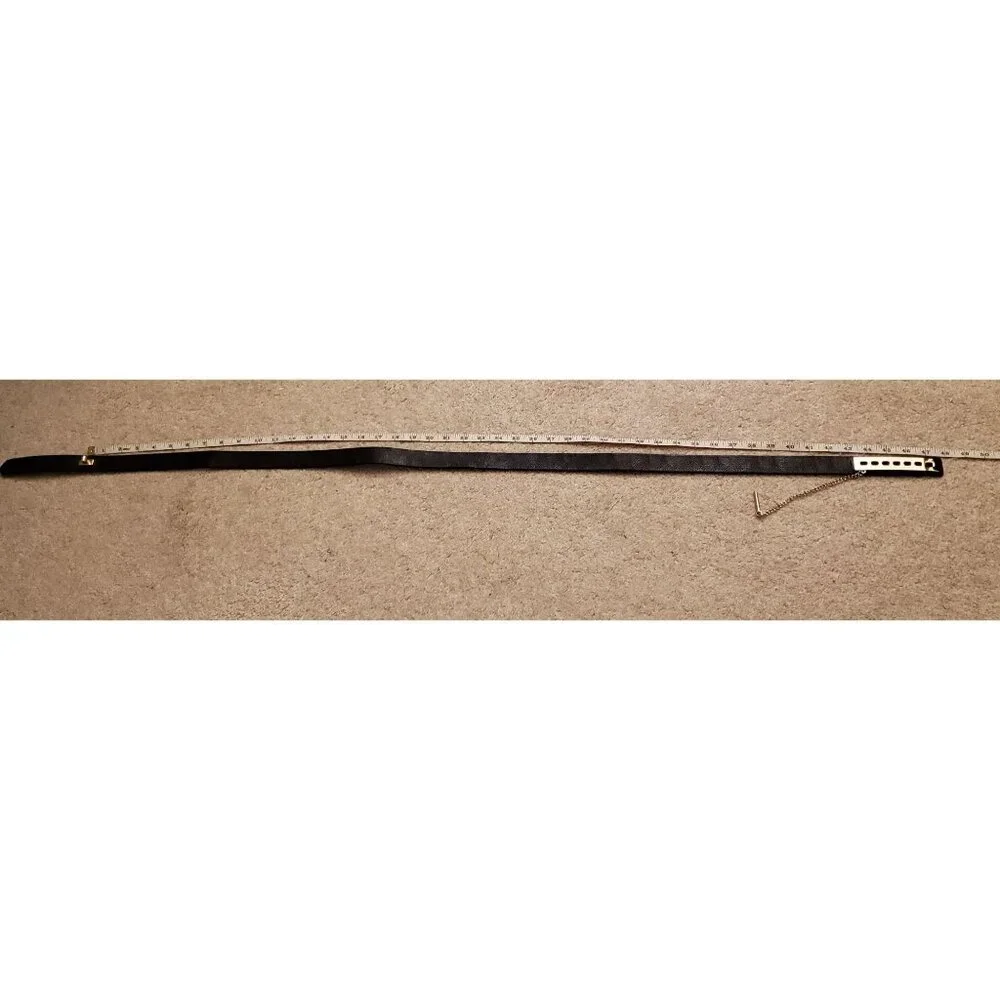 Asos Curve Classic Black Belt with Unique Bar/Loop Closure Sz 20/22 EUC
